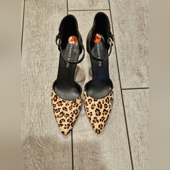 Franco Sarto Davey Cowhide Pointed Toe Pumps Sz 9.5 M New Leopard Print - Picture 6 of 6